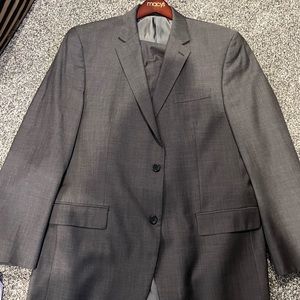 Full grey suit set with dress shirt and tie